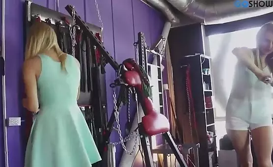 Lesbians Play with Sex Toys and Gloves